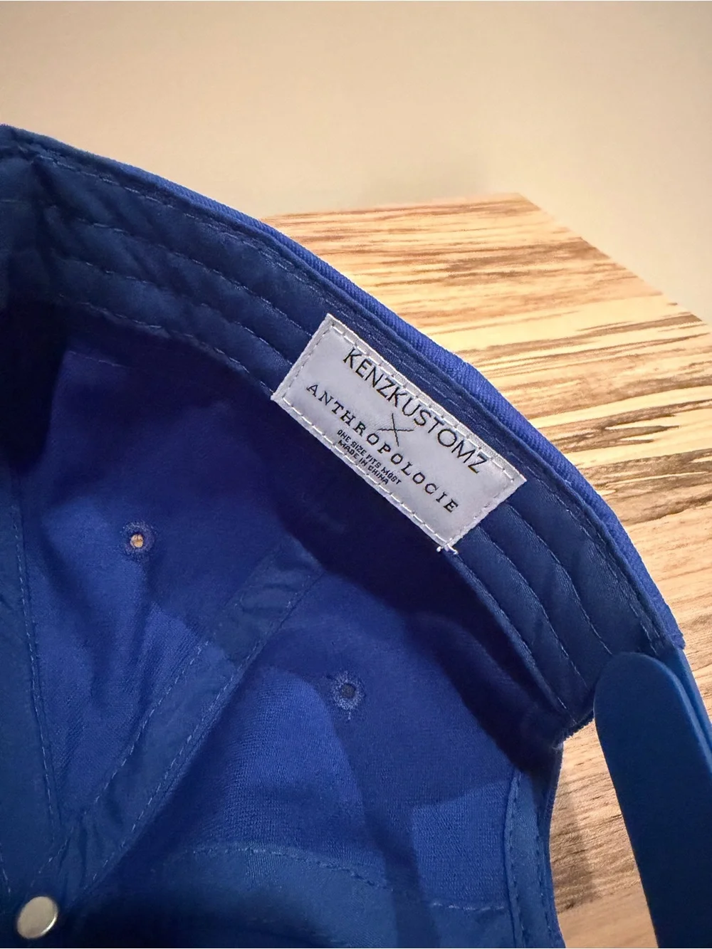 Anthropologie Peak Happy Ski Aspen Blue Cap with Red Accents